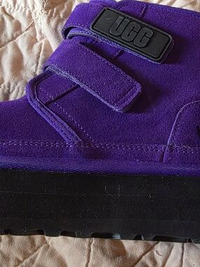 UGG Kids Purple Suede Neumel Platform Boots